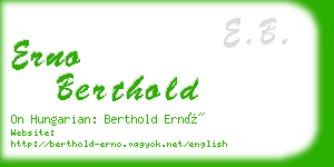 erno berthold business card